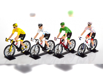FIGURES Set 4x Ciclista - Cyclist - Maglia Gialla - Yellow Jersey - Maglia A Pois - Pois Jersey - Maglia Verde - Green Jersey - Maglia Bianca - White Jersey - Tour De France (2022), Various