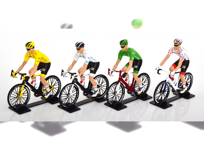 FIGURES Set 4x Ciclista - Cyclist - Maglia Gialla - Yellow Jersey - Maglia A Pois - Pois Jersey - Maglia Verde - Green Jersey - Maglia Bianca - White Jersey - Tour De France (2022), Various