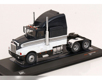 KENWORTH T600a Tractor Truck 3-assi (1986), Black White