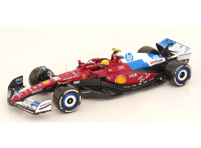 FERRARI F1 Sf-25 Team Scuderia Ferrari Hp №44 Miami Gp Lewis Hamilton (2025), Red White Blue