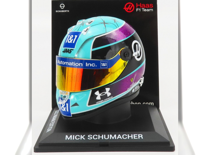 SCHUBERTH HELMET F1 Casco Helmet Vf-22 Team Haas N47 Miami Gp (2022) Mick Schumacher, Light Blue Black