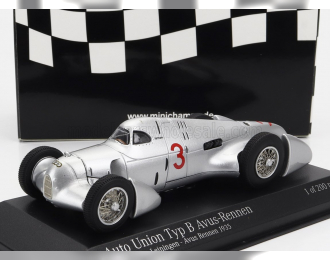 AUTO UNION F1 Type B №3 Avus Rennen (1935) Hermann Zu Leiningen, Silver