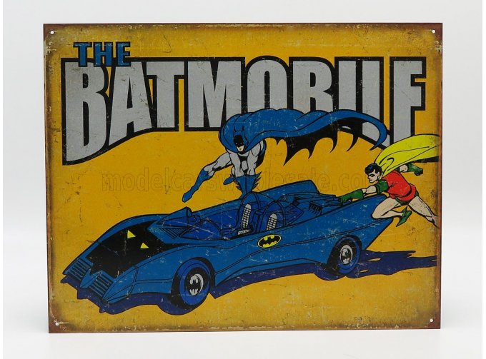 ACCESSORIES Metal Plate - Batman The Batmobile, Yellow Blue