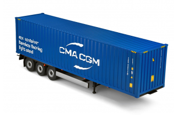 Полуприцеп с контейнером (2024), синий