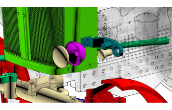 Сборная модель Трактор ЮМЗ-6Л фото версия с задней стенкой для экскаватора
