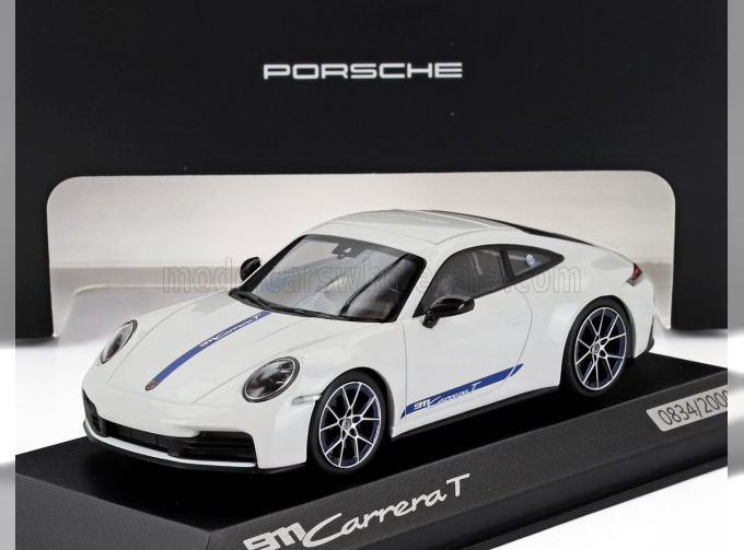 PORSCHE 911 Carrera T Coupe (992.2) (2025), white / blueness rims