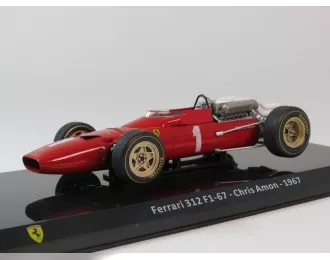 FERRARI F1 312 F1-67 №1 Season (1967) Chris Amon - Con Vetrina - With Showcase, Red