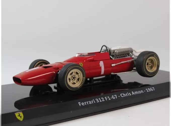 FERRARI F1 312 F1-67 №1 Season (1967) Chris Amon - Con Vetrina - With Showcase, Red