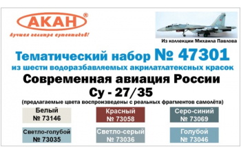 Набор акриловых красок Современная авиация России Су-27 (в наборе банки по 10 мл.)
