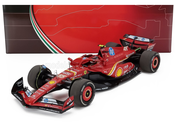 FERRARI F1 Sf-24 Team Scuderia Ferrari №55 Austin Usa Gp (2024) Carlos Sainz - Polyfoam Packaging, Red Black