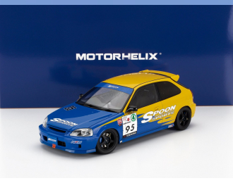 HONDA Civic Ek9 Type R Spoon №95 Racing With Engine And Accessories (1999), Blue Yellow