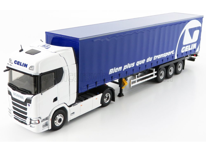 SCANIA S500 Truck Telonato Gelin Transports (2016), White Blue