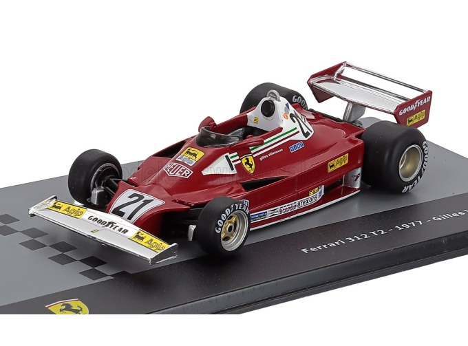 FERRARI F1 312t2 Scuderia Ferrari Sefac Team №21 Season (1977) Gilles Villeneuve - Con Vetrina - With Showcase, Red