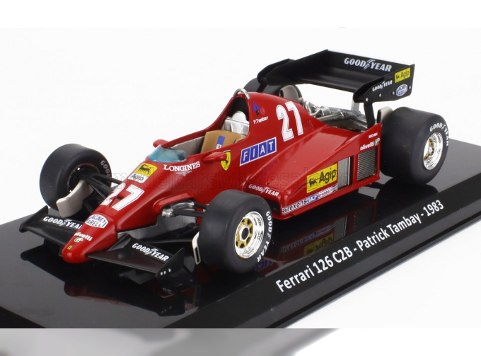 FERRARI F1 126 C2b №27 Season (1983) Patrick Tambay - Con Vetrina - With Showcase, Red