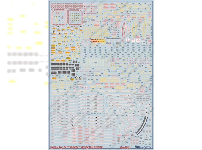 Декаль Советский истребитель Су-27 (технические надписи)