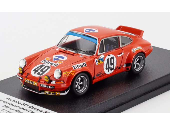 PORSCHE 911 Carrera Rsr Coupe №49 24h Le Mans (1973) Jean Egreteaud - Jean Claude Lagniez, Orange