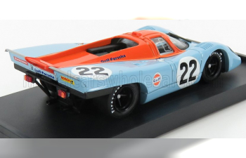 PORSCHE 917k Scuderia Jwa Gulf N22 24h Le Mans (1970) Hailwood - Hobbs - 50th Anniversary Gulf Racing, Light Blue Orange