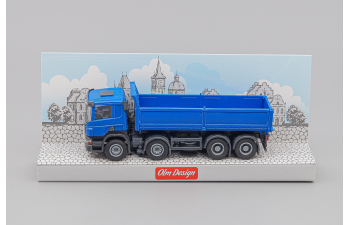 SCANIA P 8х4 самосвал с стальными бортами, синий