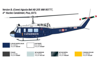 Сборная модель AGUSTA-BELL Ab-205 Mm 80547 Esercito Italiano 1987 - Uh-1d Us Navy 1967