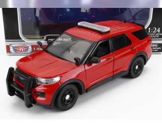 FORD Utility Police Interceptor With Light Bar And Push Bumper (2022), red