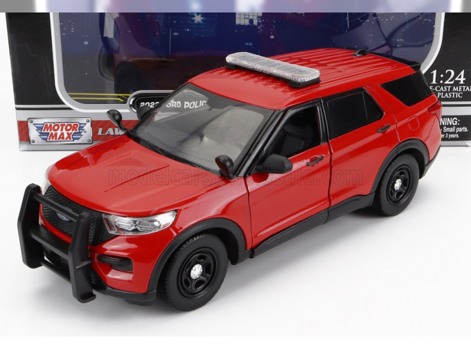 FORD Utility Police Interceptor With Light Bar And Push Bumper (2022), red