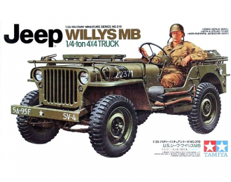 Сборная модель Американский 1/4-тонный джип 4х4 Willys MB с фигурой водителя