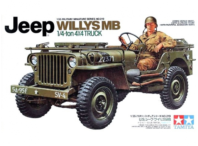 Сборная модель Американский 1/4-тонный джип 4х4 Willys MB с фигурой водителя