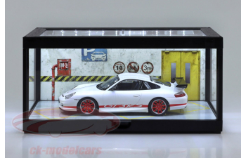 Diorama Single display case black with LED lighting for scale 1:18 / 1:24 Triple9, black / transparent