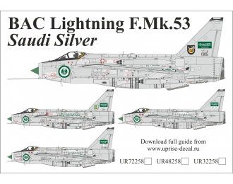 Декаль для BAC Lighting F.Mk.53 Saudi Silver