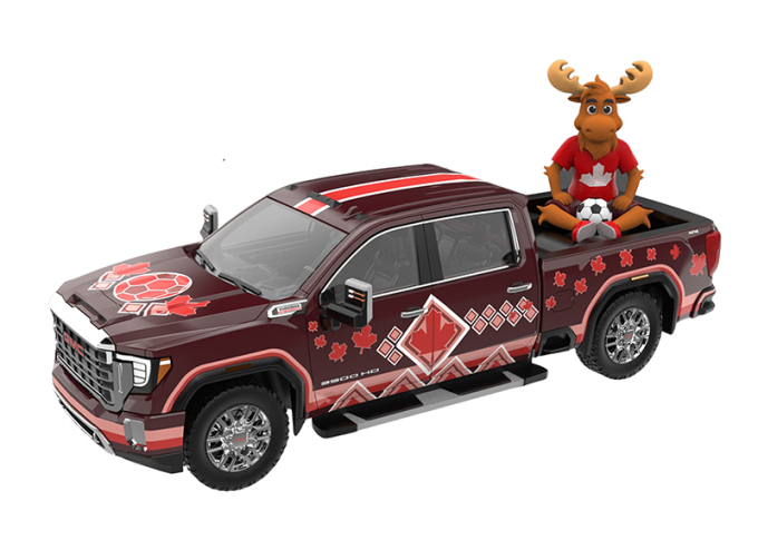 GMC Sierra 3500 HD International Soccer Celebration 2026 Canada Tribute with Moose Figurine (2022)