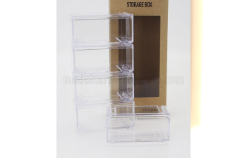VETRINA DISPLAY BOX Set 5x Combinable Storage Box - Lungh.length Cm 9.5 X Largh.width Cm 4.2 X Alt.height Cm 4.2 (altezza Interna Interior Height Cm 3.8), Plastic Display