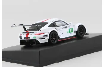 PORSCHE 911 991-2 Rsr-19 4.2l Team Porsche Gt №91 Winner Lmgte Pro Class 24h Le Mans (2022) Gianmaria Bruni - Richard Lietz - Frederic Makowiecki, White Grey Red