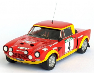 FIAT 124 Abarth (night Version) №4 Winner Rally Portugal (1975) Markku Alen - Ilkka Kivimaki, Red Yellow