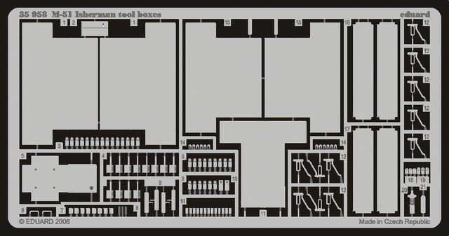 Фототравление Средний танк M-51 Super Sherman (ящики ЗИП)