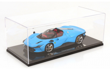 FERRARI Daytona Sp3 Closed Roof (2022) - Con Vetrina - With Showcase - Exclusive Carmodel, Medium Blue