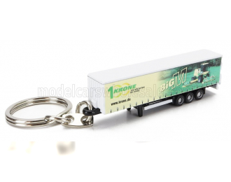 TRAILER Portachiavi - Keyring Rimorchio Telonato Krone Big-m For Truck - Cm. 5.8, Yellow Green