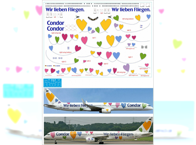 Декаль на Boing 757-300 Condor Love