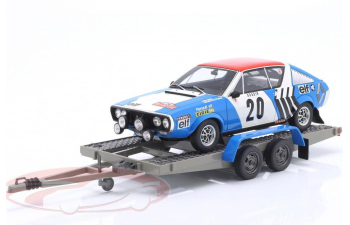 RENAULT R17 Gordini #20 Rallye Monte Carlo Jean-François Piot, Jean De Alexandris + Renault R12 Gordini Break Station wagon + Trailer (1975)