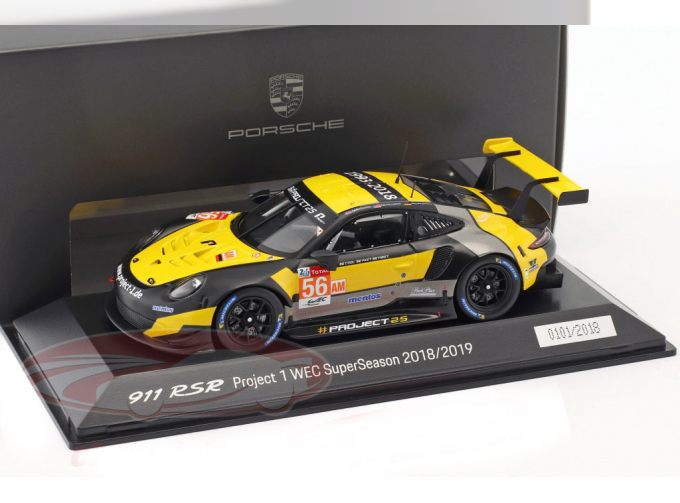 PORSCHE 911 (991) RSR #56 WEC SuperSeason 2018/2019 Project 1, yellow / black