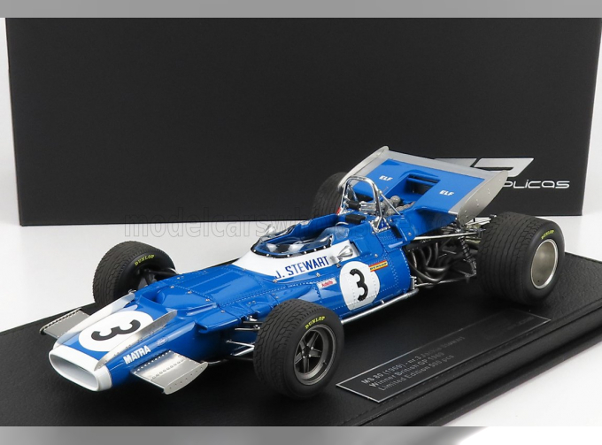 MATRA SIMCA F1 Ms80 N 3 Winner British Gp World Champion 1969 Jackie Stewart - Con Vetrina - With Showcase, Blue White