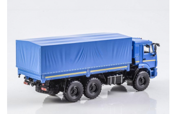 Камский грузовик 43118 рестайлинг бортовой с тентом, синий