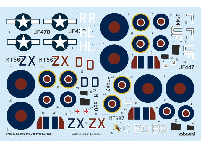 Декаль для Spitfire Mk. VIII над Европой