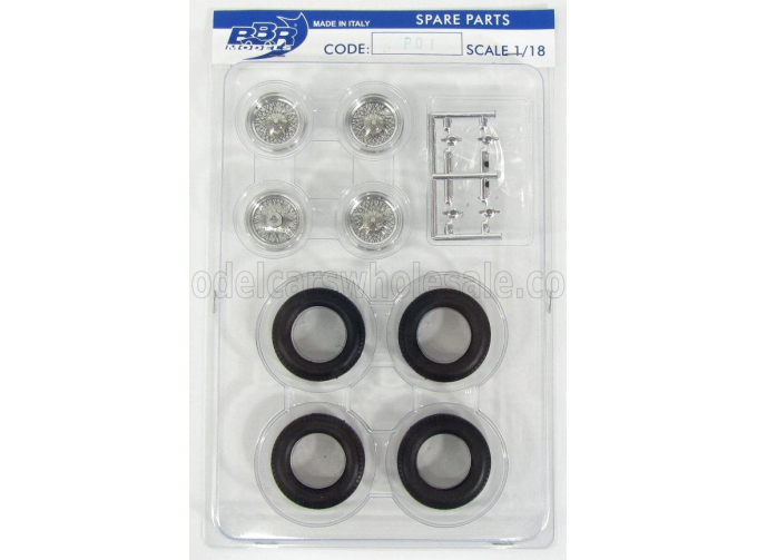 ACCESSORIES Kit 4x Cerchi Alluminio + 4x Gomme W/2 - Aluminium Wire Wheels W/2 Wings, /