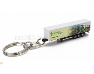 TRAILER Portachiavi - Keyring Rimorchio Telonato Krone Big-x For Truck - Cm. 5.8, Yellow Green