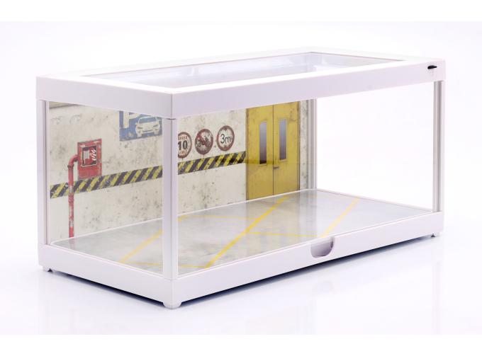 Diorama Single display case white with LED lighting for scale 1:18 / 1:24 Triple9, white / transparent