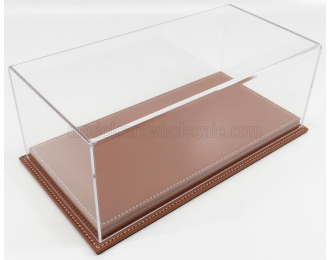 VETRINA DISPLAY BOX Molhouse Base In Pelle Marrone - Leather Base Brown - Lungh.lenght Cm 32.5 X Largh.width Cm 16.5 X Alt.height Cm 12.5 (altezza Interna 10.6 Cm ), Plastic Display