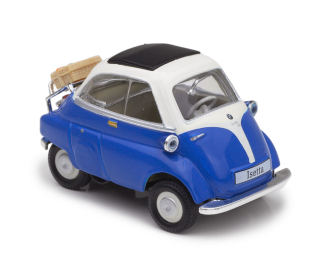 BMW Isetta 250 с чемоданом, синий с белым
