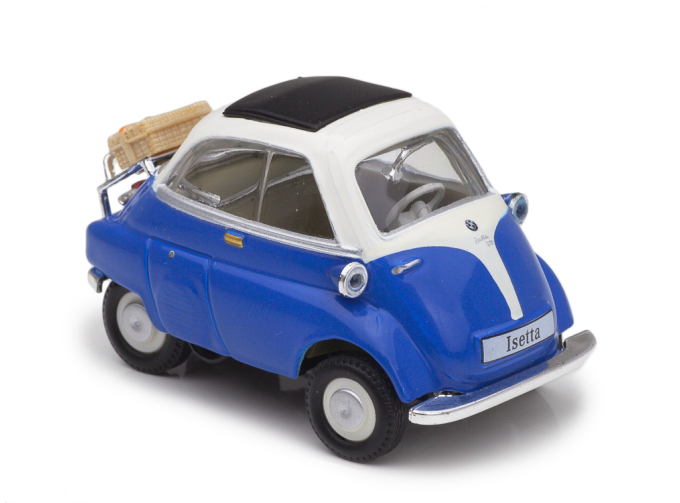 BMW Isetta 250 с чемоданом, синий с белым