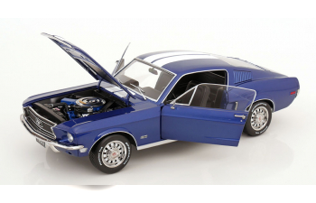 FORD Mustang GT Fastback (1968), blue metallic / white