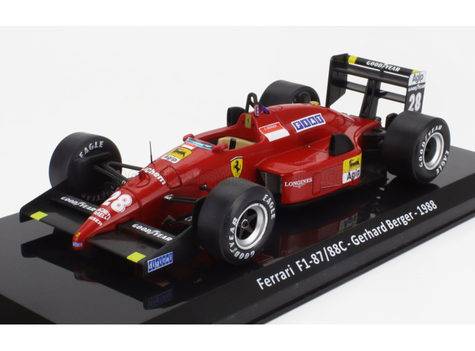 FERRARI F1 87/88c N 28 Season (1988) Gerard Berger - Con Vetrina - With Showcase, Red Black